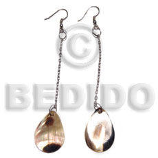 dangling 20mmx17mm teardrop brownlip tiger  in 1.5in metal chain - Home