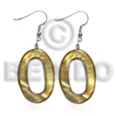 dangling 30mmx20mm oval laminated high gloss golden amber kabibe shell rings ( 13 pcs.) - Home