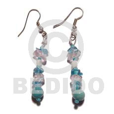 dangling troca w. crystal nuggets  & blue corals - Home