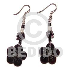 dangling 15mm scallop blacktab   cystal nuggets & troca - Home