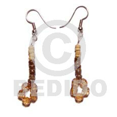 dangling resin nuggets  troca beads & gold flower accent - Home