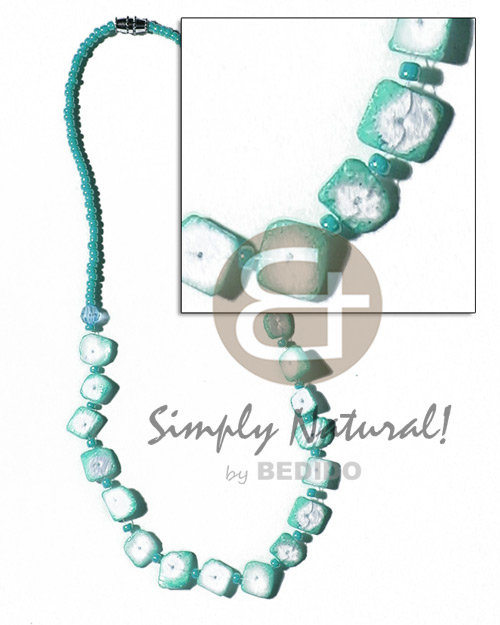 floating colored white rose in glass beads /  blue green - Home