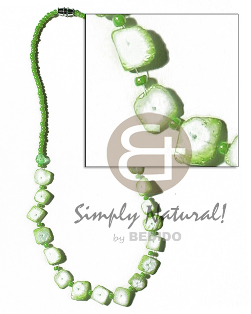 floating colored white rose in glass beads / lime green - Home