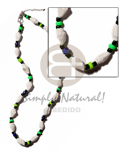 nassa white  4-5mm coco Pokalet. & glass beads combination - Home