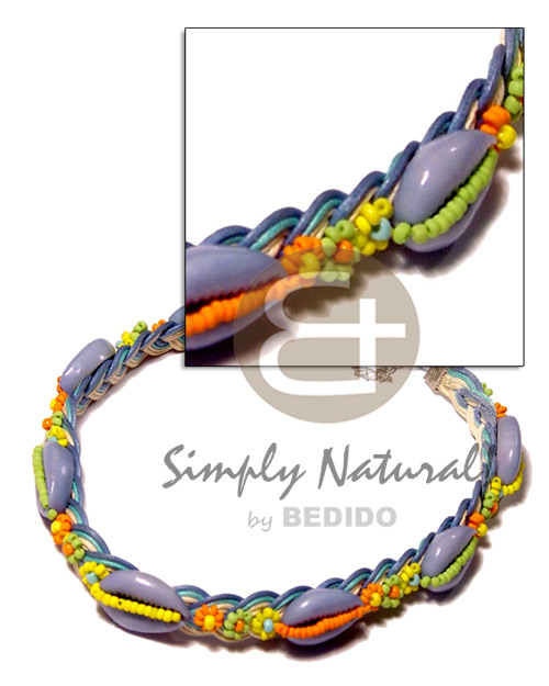 colored sigay in wax cord macrame choker  coco multicolored   accent - Home