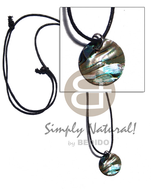 25mm paua abalone on adjustable wax cord - Home