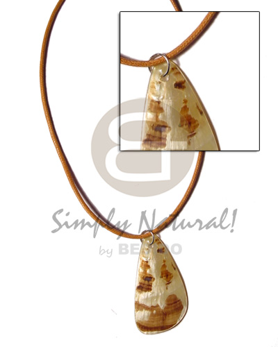 cord  teardrop 45mm MOP  golden skin pendant - Home