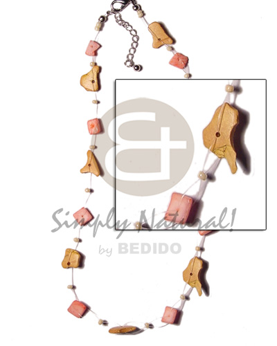 floating coco/ pink shell nuggets  beads - Home