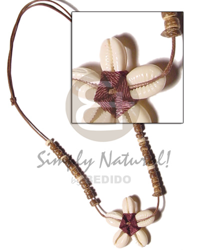 double sided sigay choker in wax cord  4-5mm coco Pokalet. nat. brown/bleach - Home