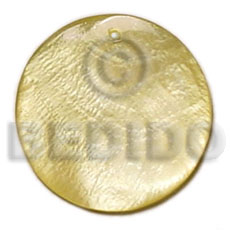 20mm round light yellow hammershell - Shell Pendant