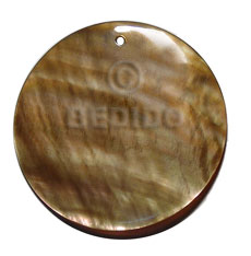 brownlip shell round 40mm - Shell Pendant