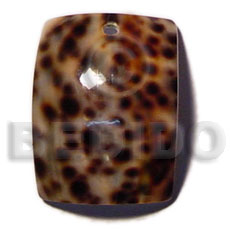 rectangular cowrie shell 40mmx35mm - Shell Pendant