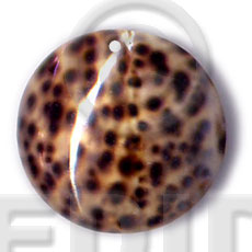 round tiger cowrie 40mm - Shell Pendant