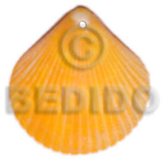 piktin clam dyed in golden yellow - Shell Pendant
