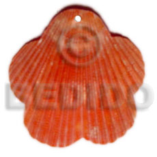 piktin scallop dyed in red - Shell Pendant