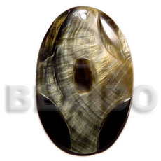 blacklip oval  skin 40mm - Shell Pendant
