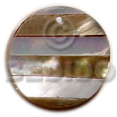 round hammershell and brownlip stripe 40mm  resin backing - Shell Pendant