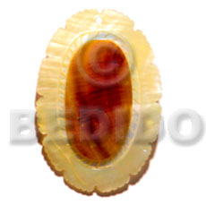 35mm MOP oval  skin - Shell Pendant
