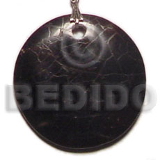 round black pin shell cracking 40mm - Shell Pendant