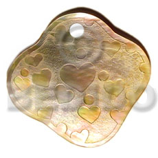 hearts on freeform MOP 45mm - Shell Pendant