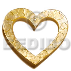 45mm heart ring MOP  design - Shell Pendant