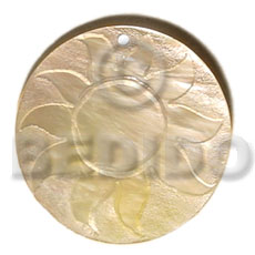 round 40mm MOP  sun design - Shell Pendant