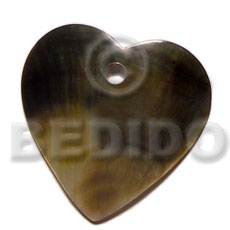 30mm  heart blacklip - Shell Pendant
