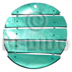 60mm segmented kabibe / aqua blue - Shell Pendant