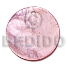 20mm round old rose hammershell - Shell Pendant