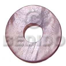 40mm donut  golden lavender hammershell  15mm center hole - Shell Pendant