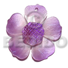 graduated lavender 35mm hammershell flower  grooved nectar - Shell Pendant