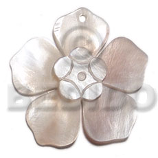 45mm hammershell flower  groove nectar - Shell Pendant