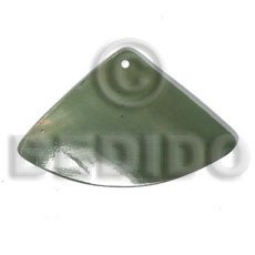 pie cut / kabibe / graduated olive / 35mmx20mm - Shell Pendant