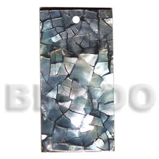 flat 40mmx20mm rectangle   laminated blacklip cracking - Shell Pendant