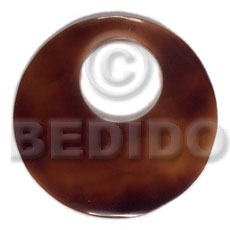 40mm round blacktab  16mm hole - Shell Pendant