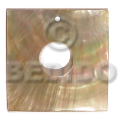 40mm square MOP  15mm center hole - Shell Pendant