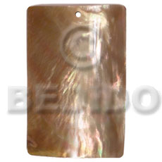 40mmx27mm rectangular brownlip - Shell Pendant