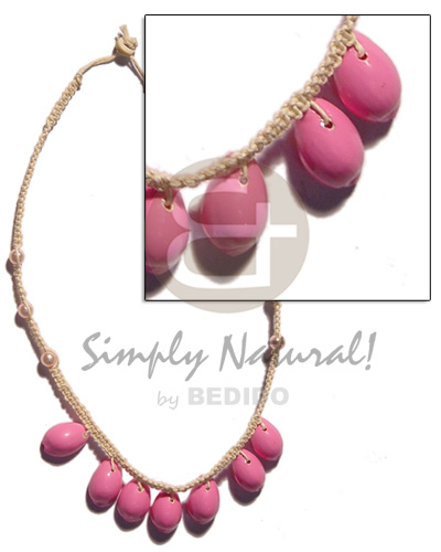 7 pc. pink sigay macrame  beads - Home