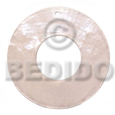 40mm natural white capiz ring  18mm center hole - Shell Pendant