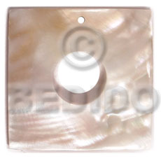 40mm square kabibe  15mm center hole - Shell Pendant