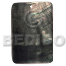 40mmx27mm rectangular blacklip - Shell Pendant