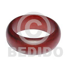 grained,stained, glazed and matte coated high quality nat. wood bangle / wood tones / ht= 27mm / 65mm inner diameter / 10mm  thickness / maroon wood tone  burning - Wooden Bangles