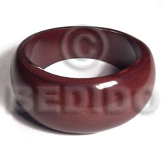 chunky / katrina / stained and  clear coated high gloss polished uneven nat. wood bangle / front ht= 35mm  back ht=22mm / 65mm inner diameter / 10mm  thickness / - Wooden Bangles