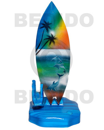 18.5inx3/14inx3.4in handpainted wood removable surfboard penholder  card horlder / large - Home