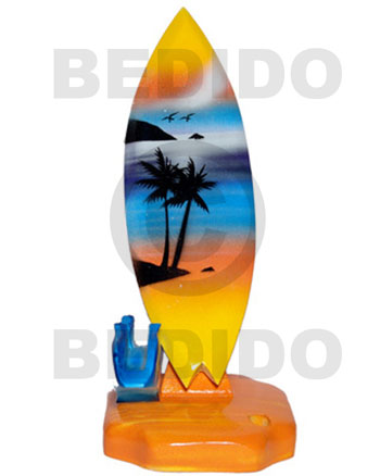 18.5inx3/14inx3.4in handpainted wood removable surfboard penholder  card horlder / large - Home