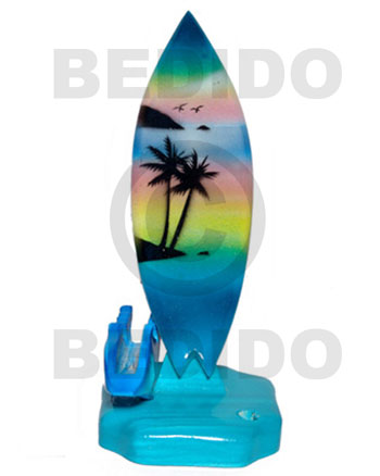 18.5inx3/14inx3.4in  handpainted wood removable surfboard penholder  card horlder / large - Home