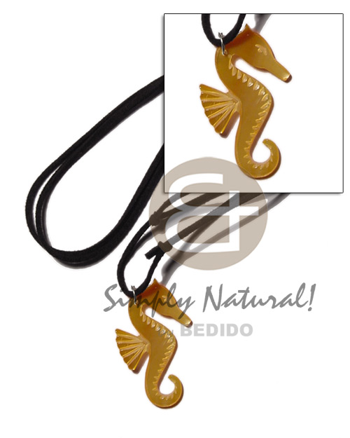 45mm MOP seahorse on adjustable leather thong - Home