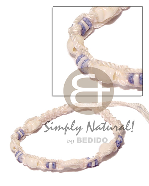 white cord macrame choker  white nassa & white clam - Home