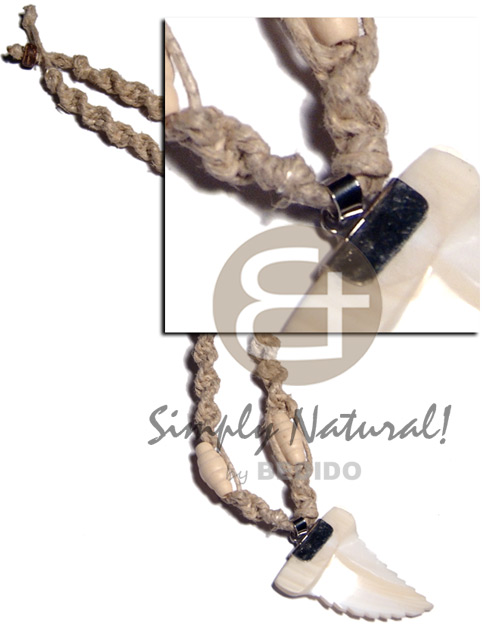 45mmx35mm kabibe shell fang pendant in twisted macrame - Home