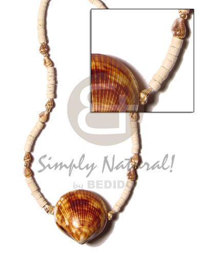 2-3mm coco heishe bleach/nassa tiger  cacol shell pendant - Home